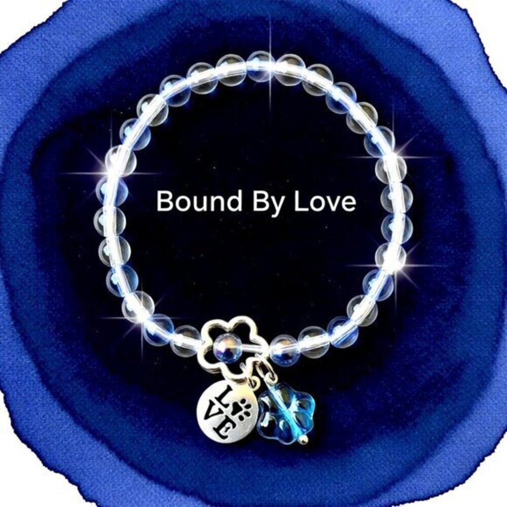 Shimmering Pet Lovers Stretch Bracelet 7" Wrists! Dog Cat Paws Pawprint Animal